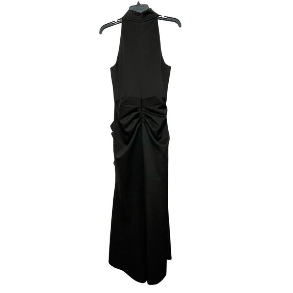 New Xscape Womens Black Halter Ruffle Gown Floor-Length Size 10P - Picture 6 of 13